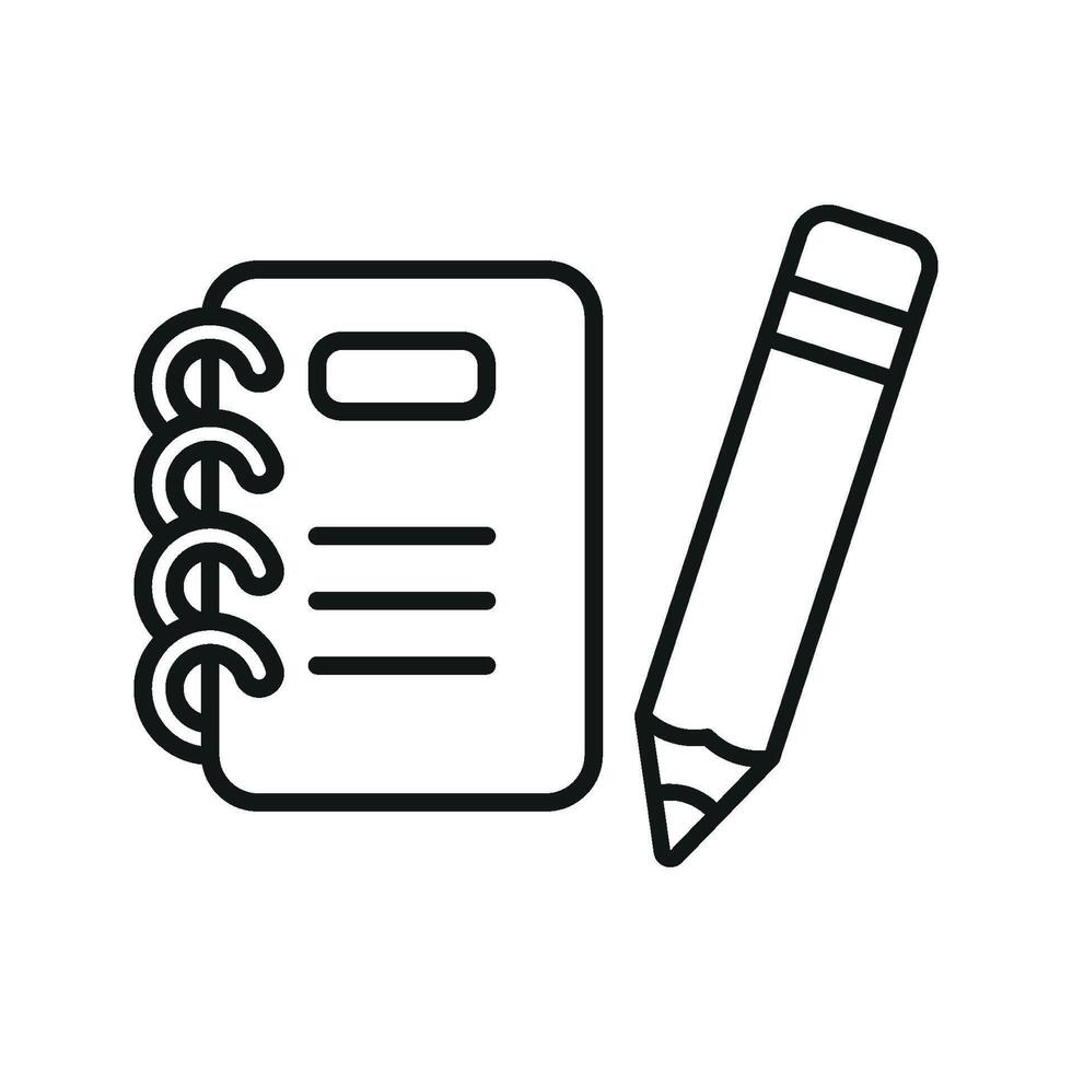 Binder pencil set icon delivers a functional and versatile design, perfect for office presentations, classroom visuals, or creative projects. vector
