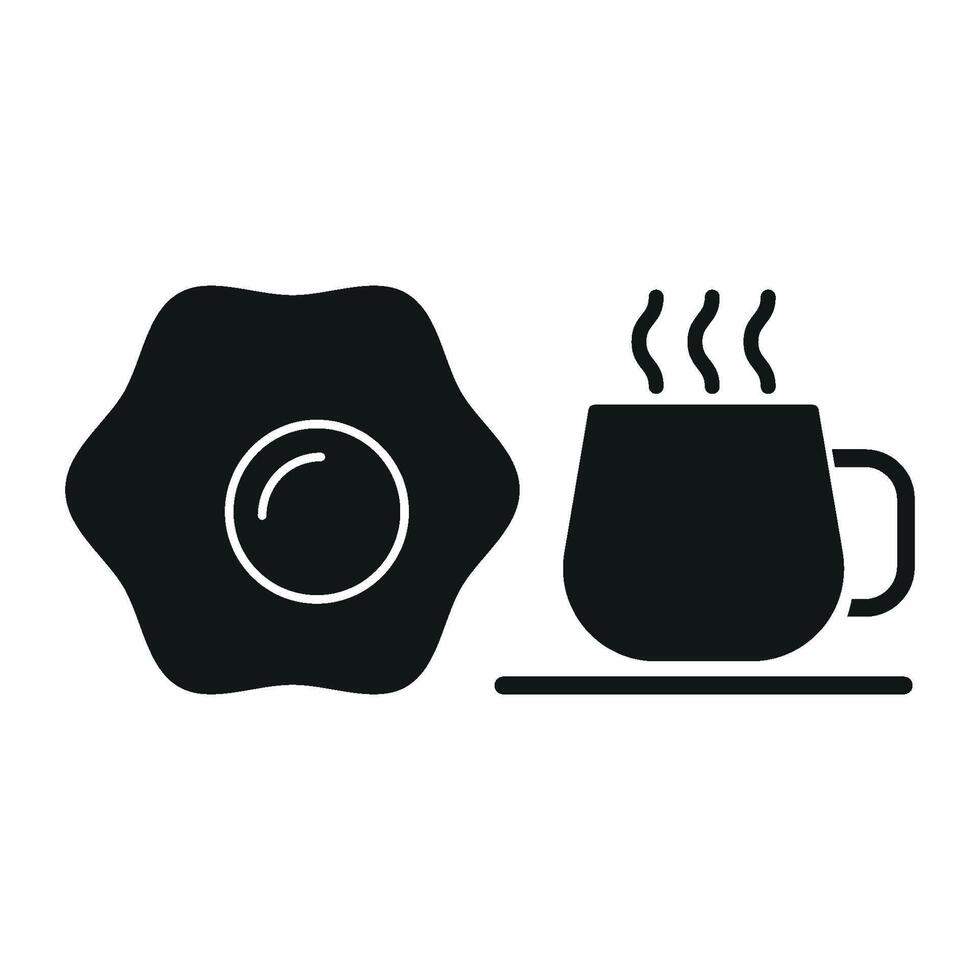 Coffee glass and egg icon delivers a warm and inviting style, perfect for enhancing food packaging, restaurant menus, or culinary branding. vector