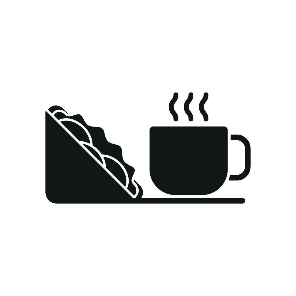 Coffee glass and sandwich icon offers a cheerful and inviting look, great for promoting quick bites, cafe branding, or healthy eating options. vector
