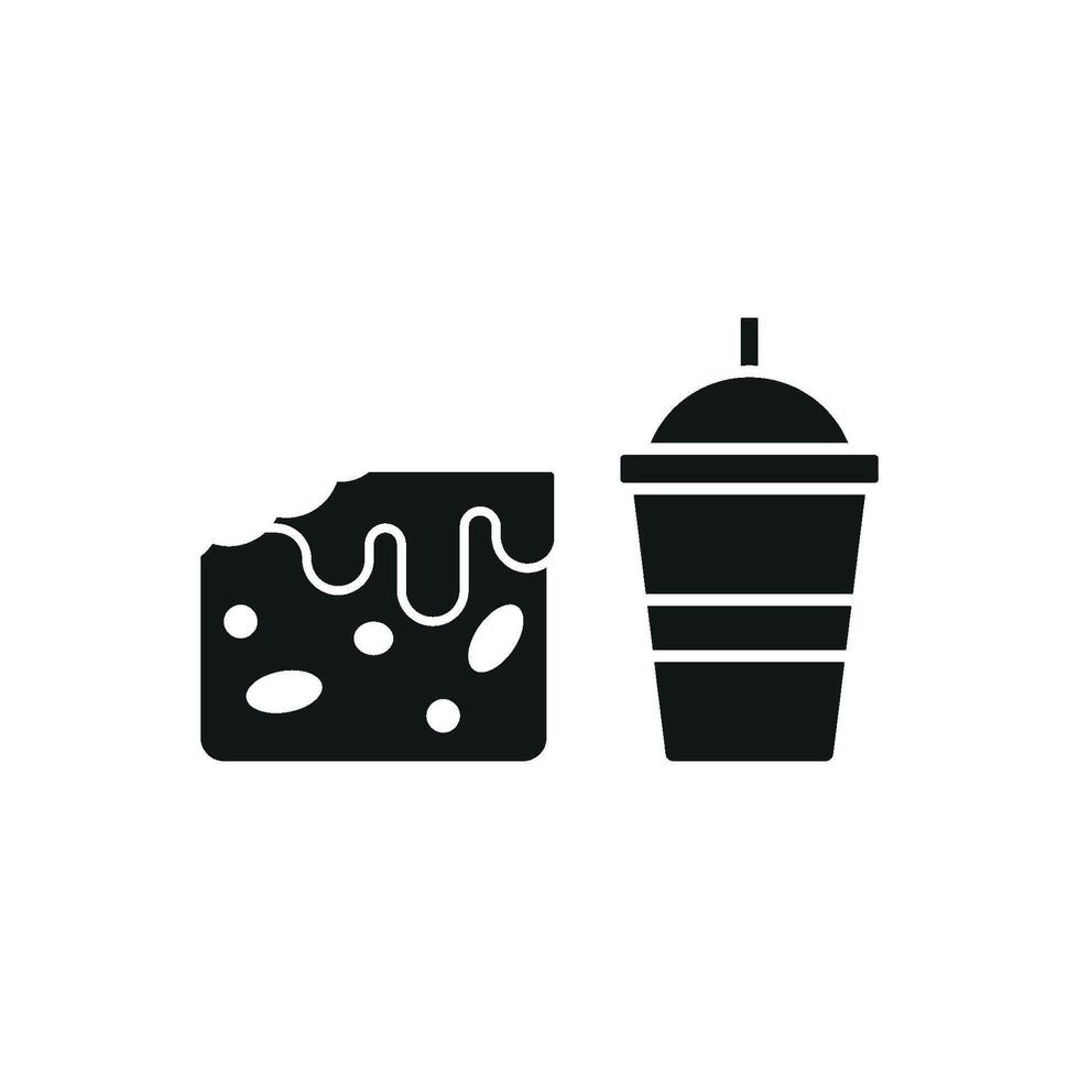 Drink and brownie set icon delivers a comforting and luxurious design, perfect for representing cozy vector