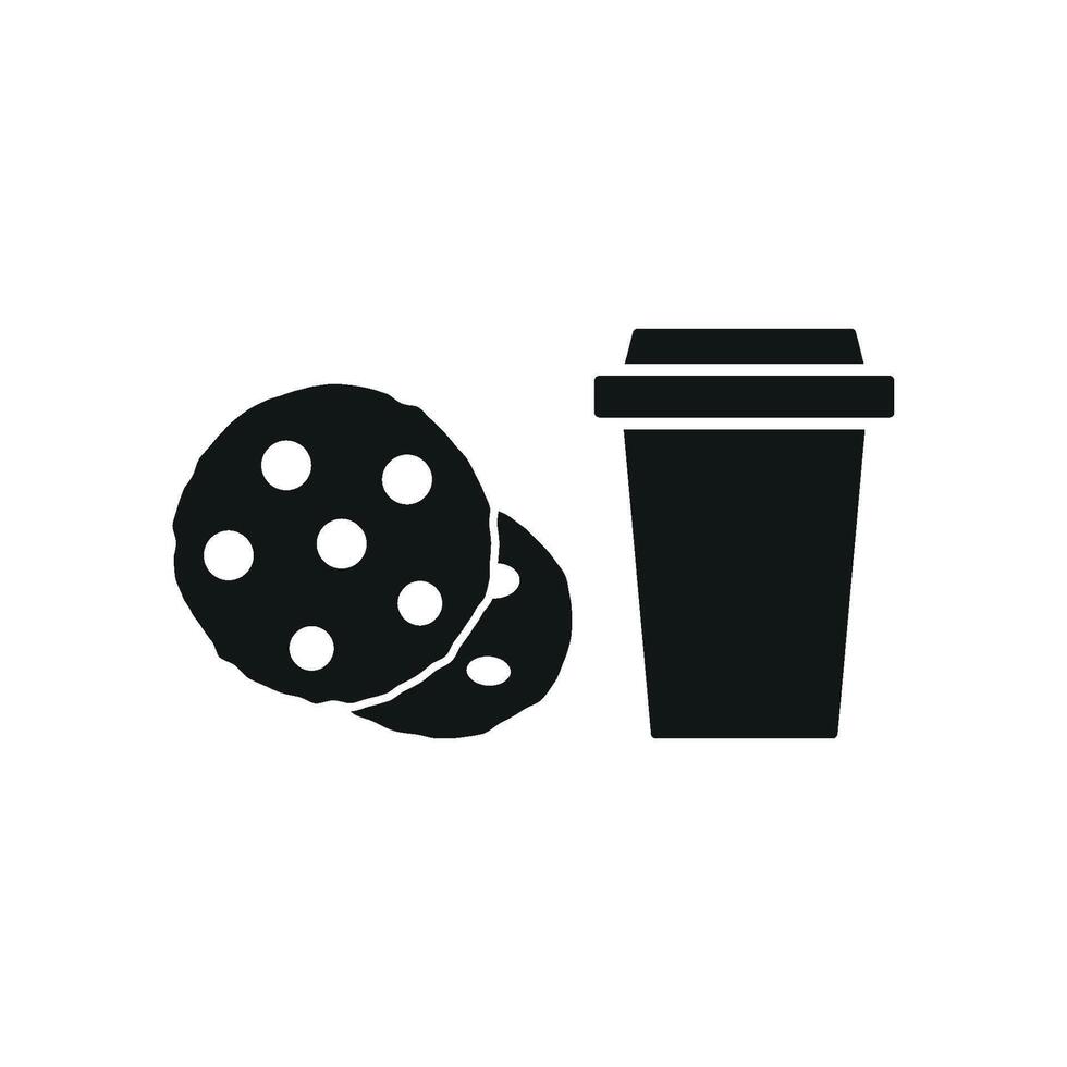 Drink and chocolate cookies icon highlights a rich and decadent style, great for visualizing chocolate lovers, cozy cafes, or seasonal menu items. vector