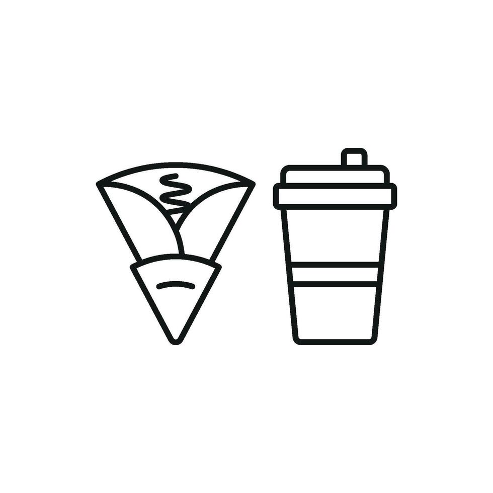Drink and crepe set icon designed with colorful elements, perfect for festive event themes or engaging digital content vector