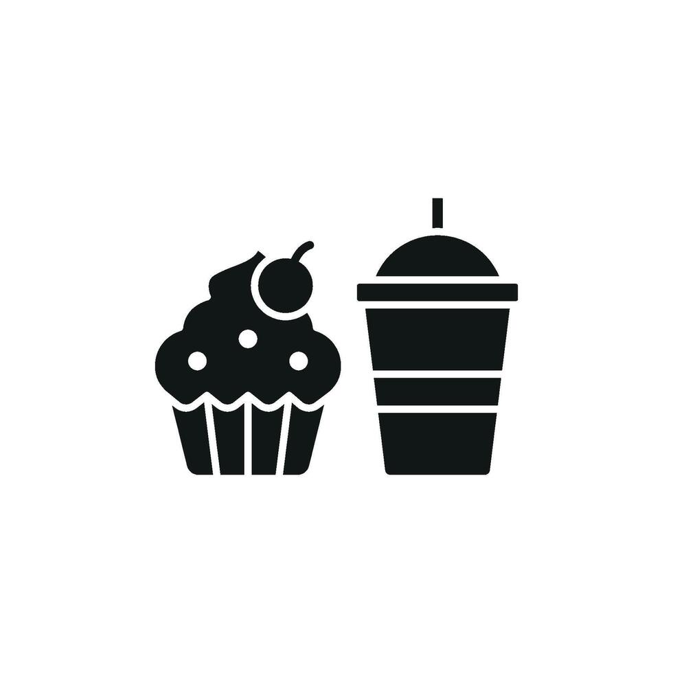 Drink and cupcake icon with a strong design, perfect for marketing materials or social media promotions. vector