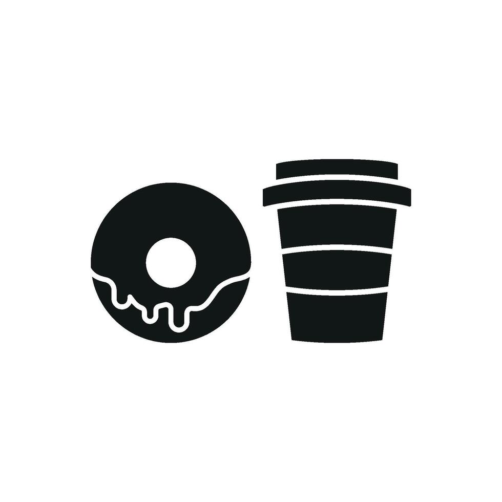 Drink and doughnut icon that radiates warmth and comfort, great for breakfast menus or cozy branding vector