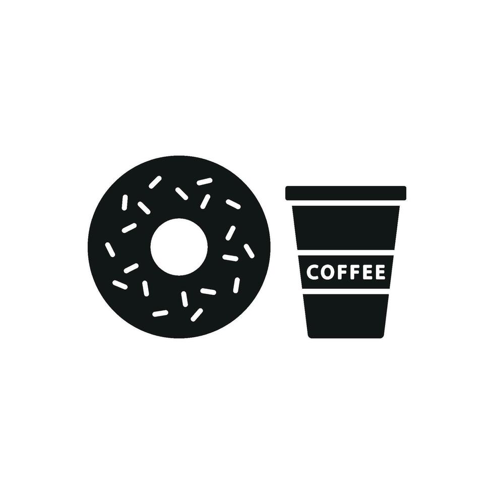 Drink and doughnut icon bursting with color and energy, ideal for festive designs or celebratory events vector
