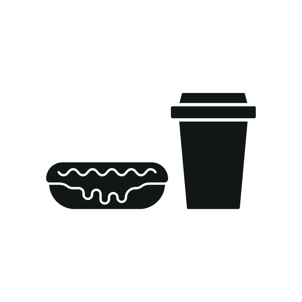 Drink and eclair set icon evoking a handmade, homey charm, great for organic bakeries or warm cafe branding vector