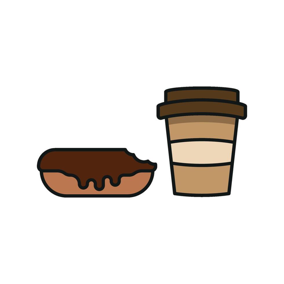 Drink and eclair set icon with a familiar yet versatile design, great for traditional bakeries or nostalgic themes vector