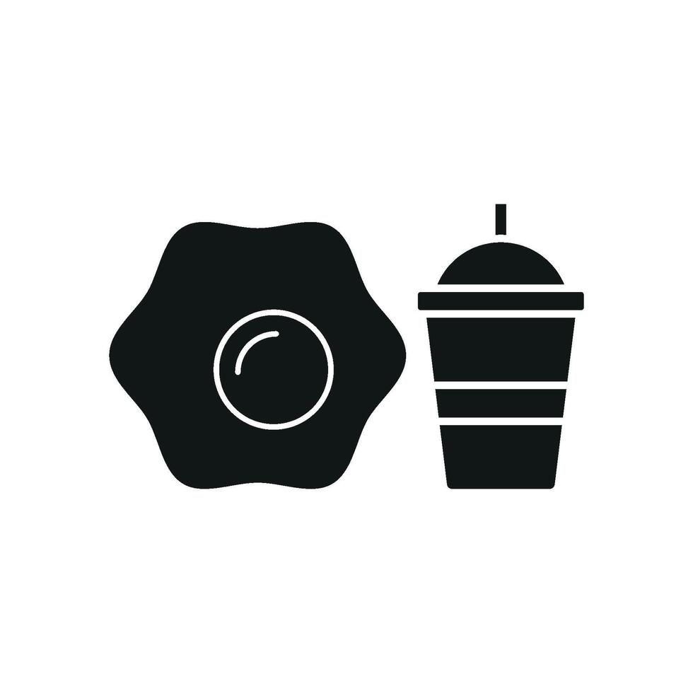 Drink and egg set icon featuring lively details, great for youth-focused content or cheerful promotional themes vector