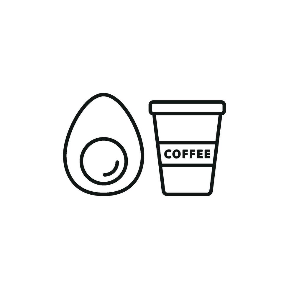 Drink and egg set icon with a neat, adaptable design, suitable for apps, packaging, or online platforms vector