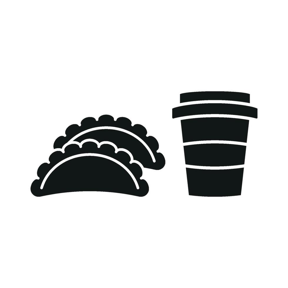 Drink and empanada set icon with a neat, functional design, suitable for packaging, apps, or signage vector