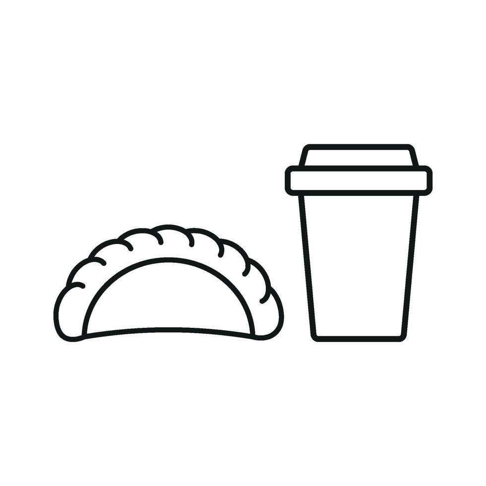 Drink and empanada set icon showcasing fresh, bold colors, ideal for engaging advertisements or online platforms vector