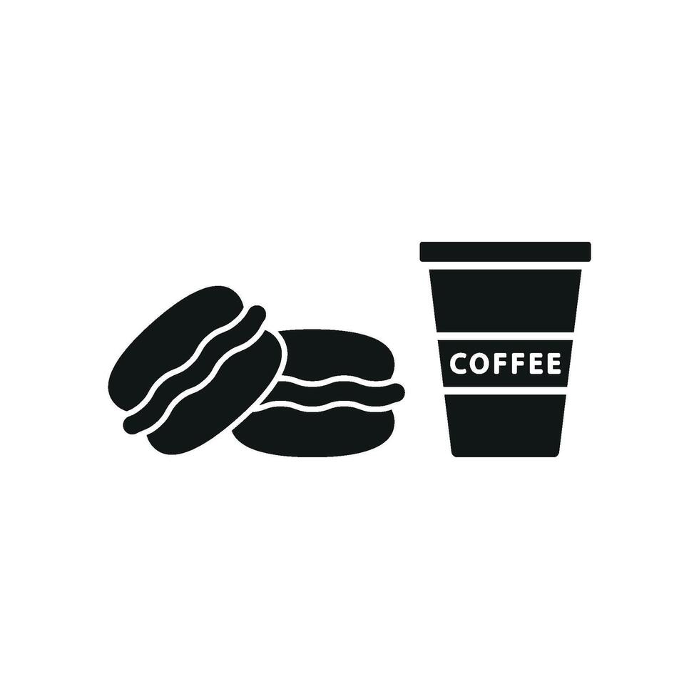 Drink and macaron set icon with vibrant hues, great for engaging social media visuals or festive promotions vector