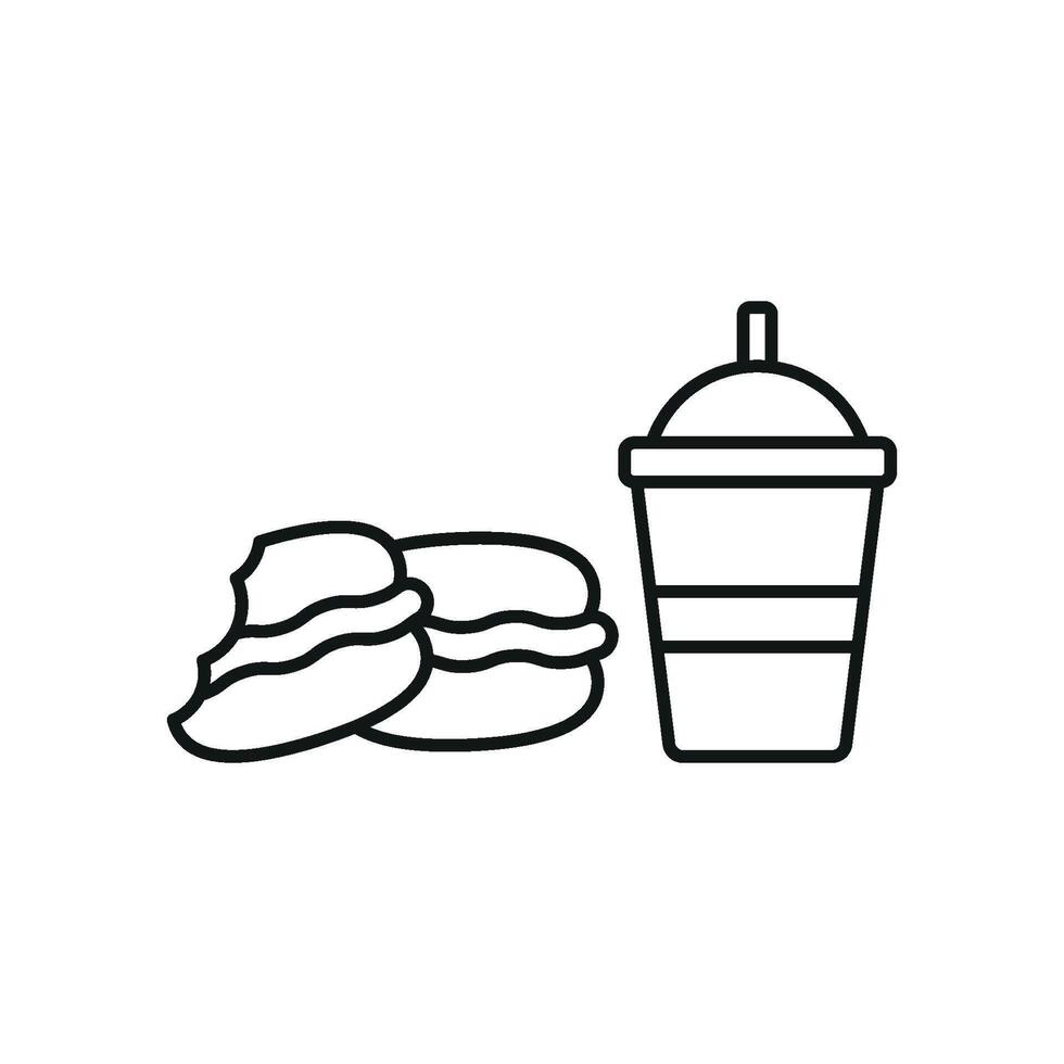 Drink and macaron set icon showcasing vibrant pastel colors, ideal for branding seasonal menus or spring collections vector