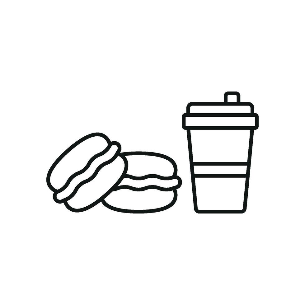 Drink and macaron set icon with polished details, great for branding exclusive patisseries or gourmet products vector