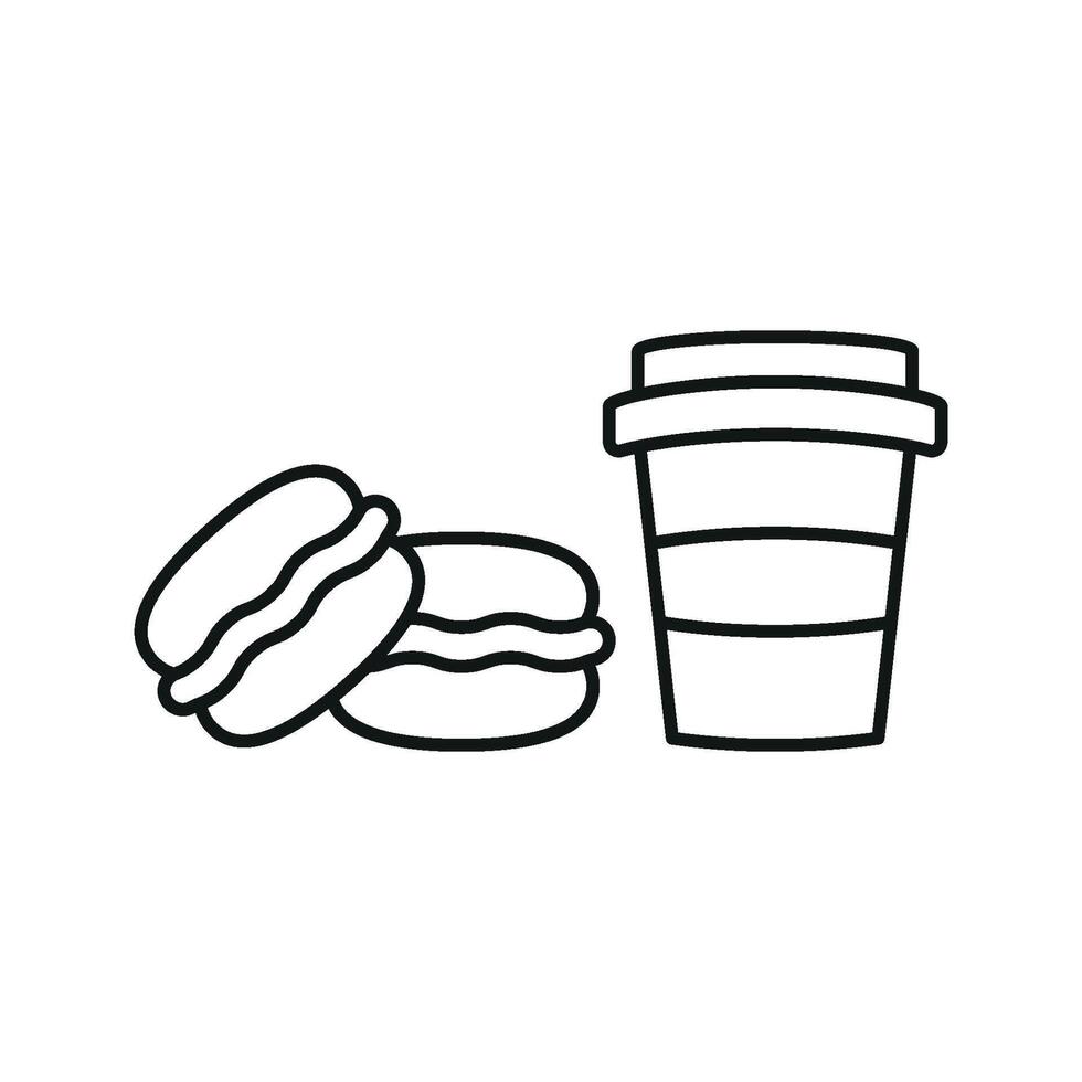 Drink and macaron set icon styled with airy, pastel tones, great for promoting light snacks or refreshing drinks vector