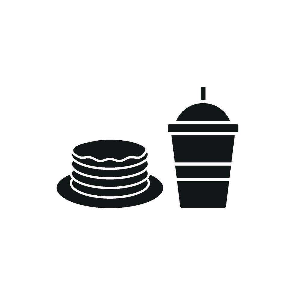 Drink and pancake set icon with creative details, perfect for boutique eateries or custom design needs vector