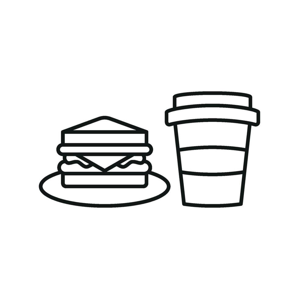 Drink and sandwich set icon featuring fresh, healthy ingredients and a refreshing drink, ideal for health-conscious eateries vector
