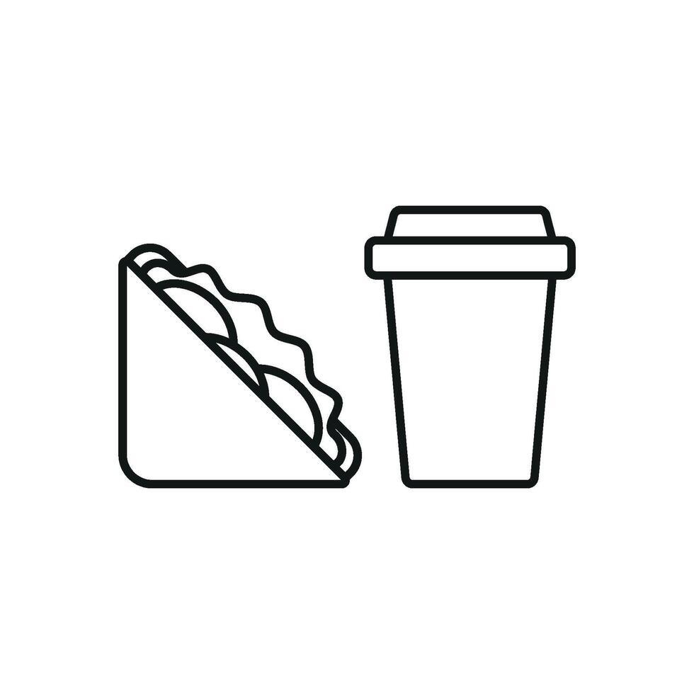 Drink and sandwich set icon showcasing a colorful and appetizing pairing, ideal for food trucks or outdoor events vector