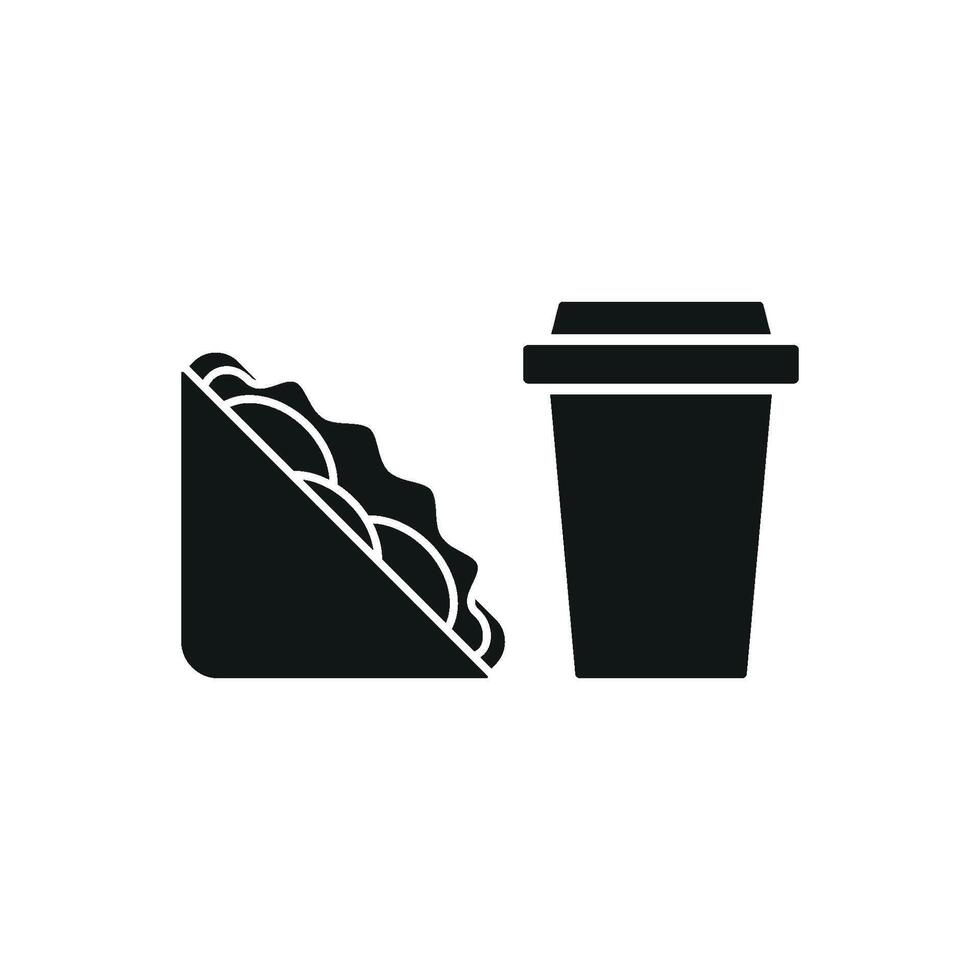 Drink and sandwich set icon highlighting the combination of crispy sandwiches and cool beverages, perfect for enticing customers vector
