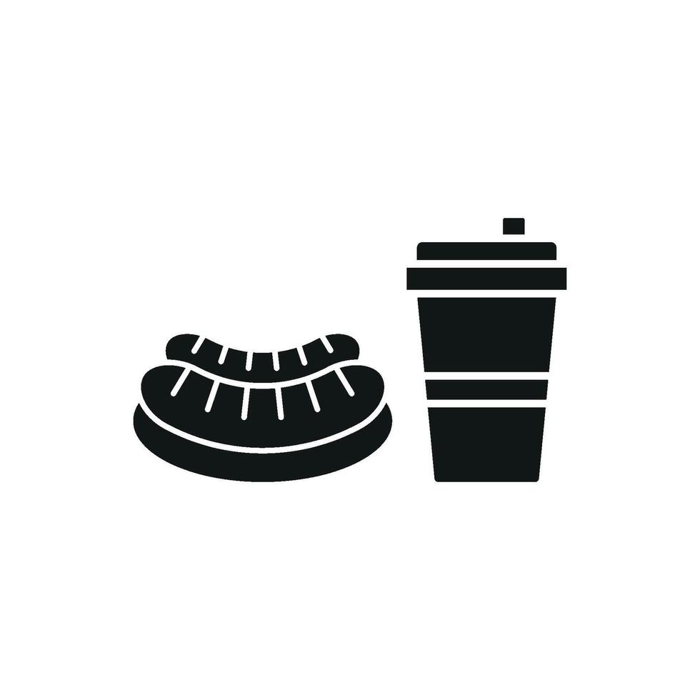 Drink and sausage set icon with a sophisticated design, perfect for gourmet sausage offerings or upscale eateries vector
