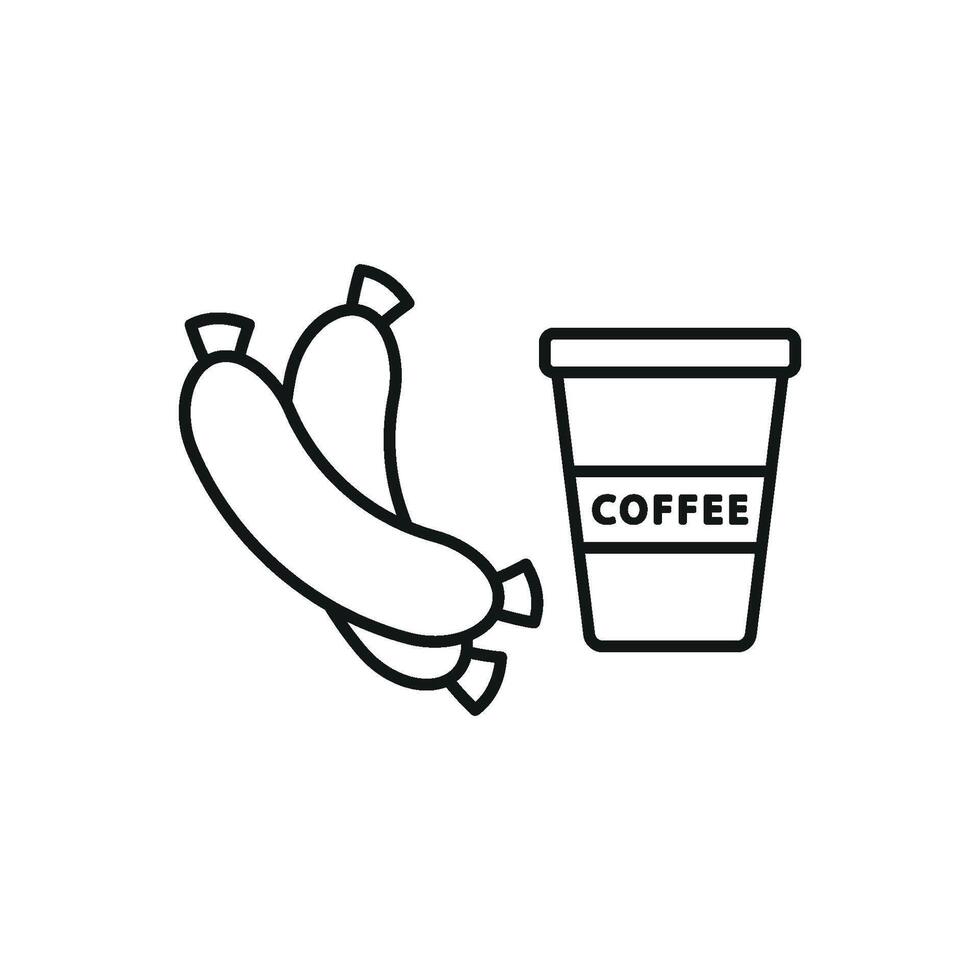Drink and sausage set icon evoking a comforting, home-cooked feel, ideal for neighborhood delis or local eateries vector