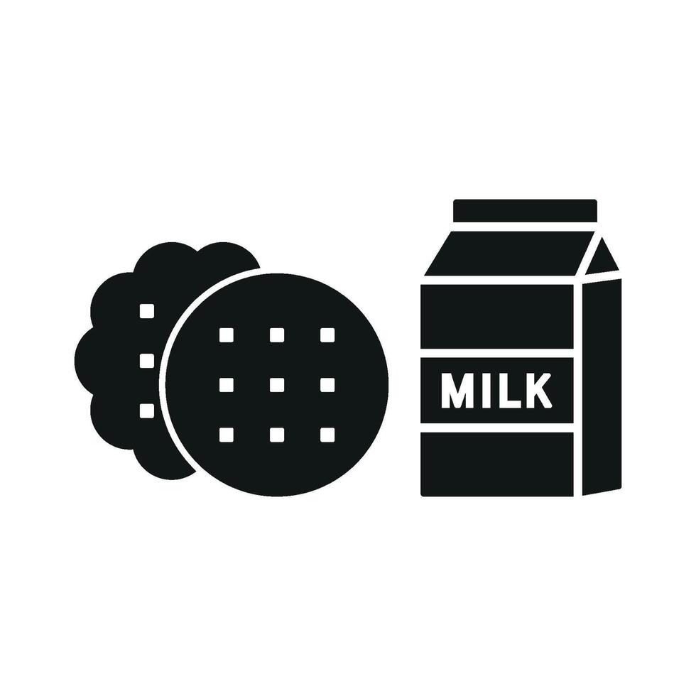 Milk and biscuit set icon offering a sense of comfort and relaxation, ideal for home-style branding vector