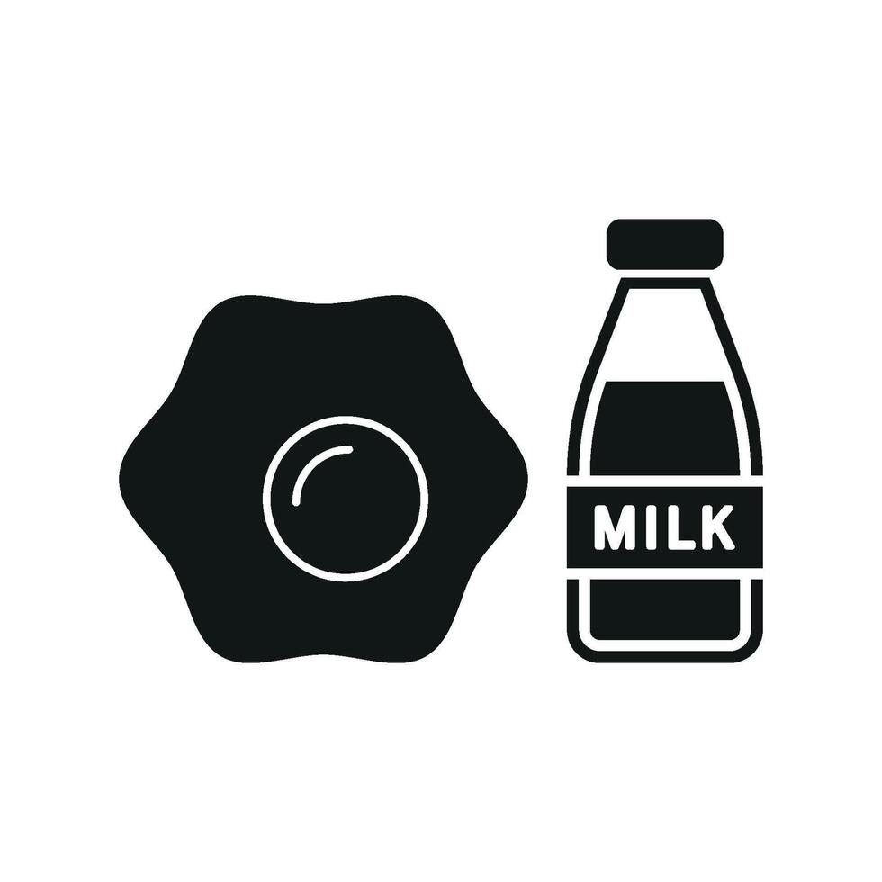 Milk and hamburger set icon showcasing bold colors and a delicious look, great for marketing campaigns or menus vector