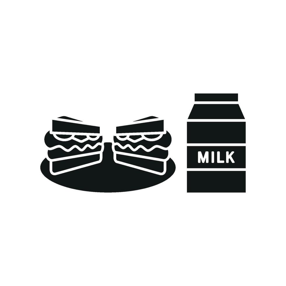 Milk and sandwich set icon highlighting natural, eco-friendly ingredients, great for environmentally conscious brands vector