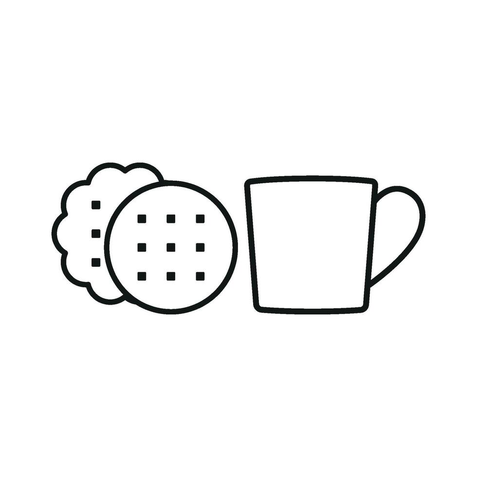 Tea and biscuit set icon evoking nostalgic memories of traditional teatime, great for vintage or retro branding vector