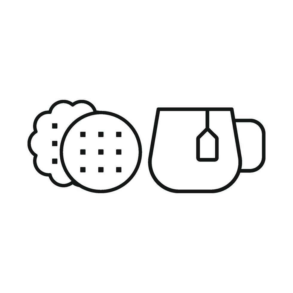 Tea and biscuit set food icon basic design vector