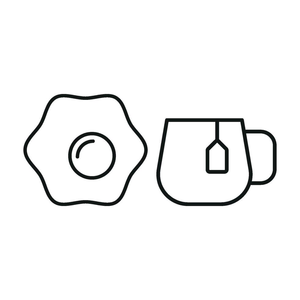 Tea and egg set icon designed for a relaxing, cozy atmosphere, ideal for tea lounges or spa settings vector