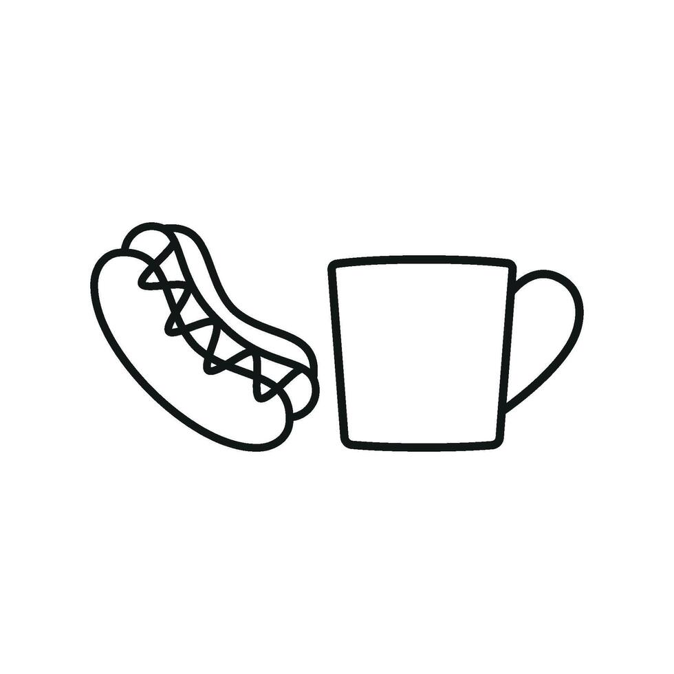 Tea and hot dog set icon designed to provide a relaxing, comfortable dining experience vector