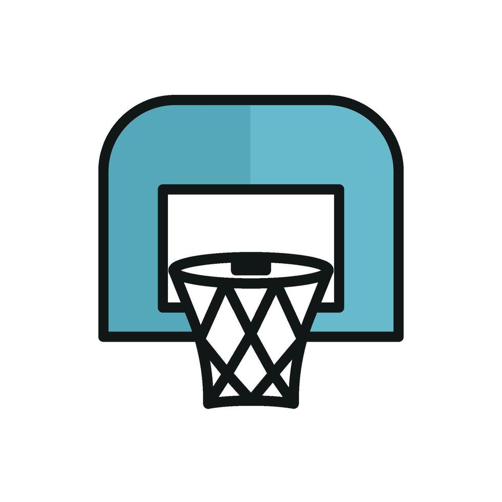 Basketball hoop set icon capturing the excitement and energy of the game, perfect for sports-related designs vector