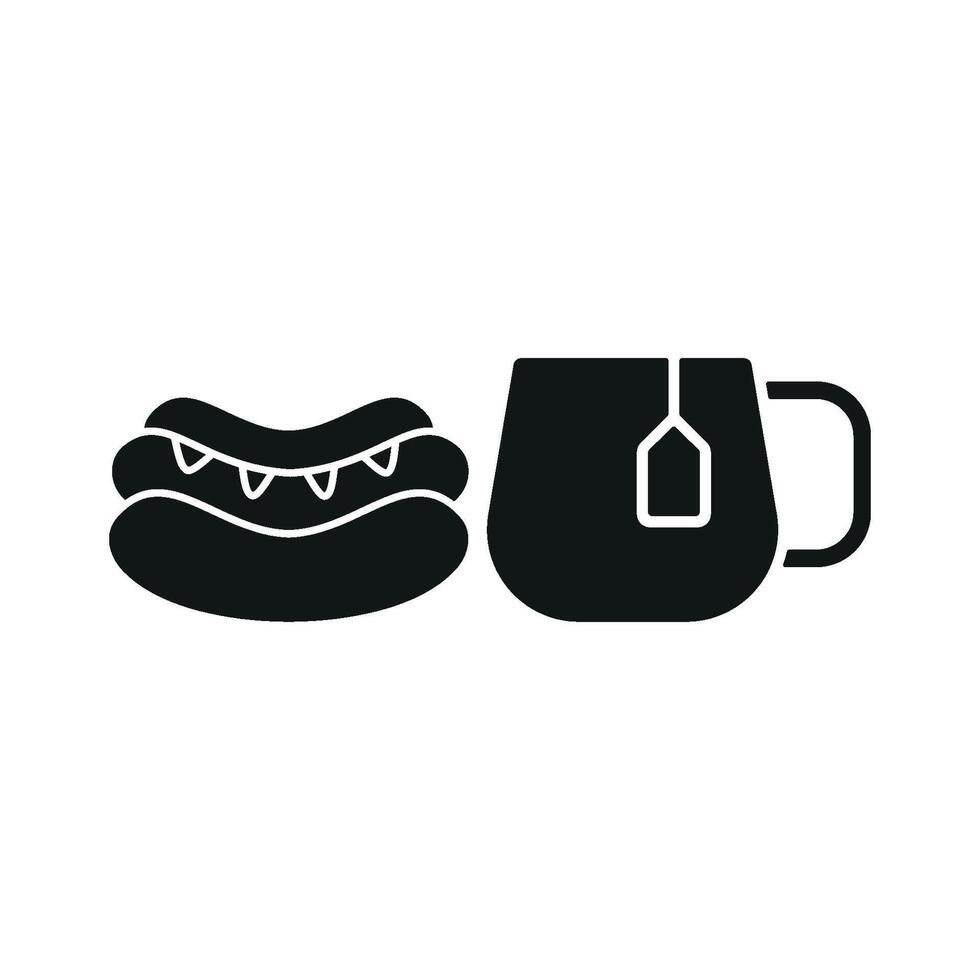 Tea and hot dog set icon created to be visually dynamic, ideal for social media or promotional use vector