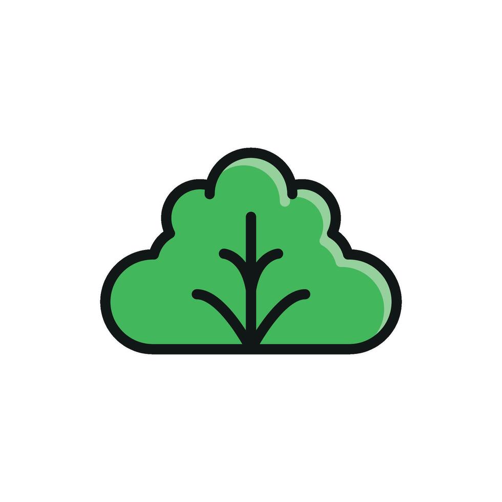 Bush icon features a natural and lush design, perfect for representing outdoor landscapes, gardening, or environmental themes vector