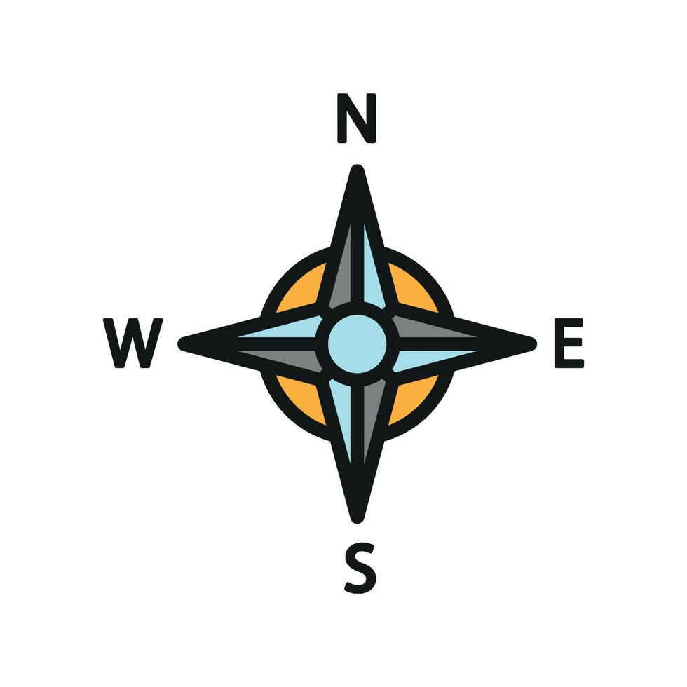 Compass icon delivers a sharp and - Compass Icon Delivers A Sharp And Intuitive Look Perfect For Visualizing Precise Navigation Geographic Orientation Or Map Apps Vector 