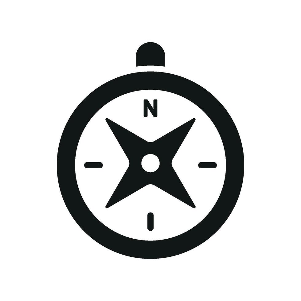 Compass icon highlights a dynamic and reliable style, perfect for illustrating accurate directions, travel apps, or expedition tools vector