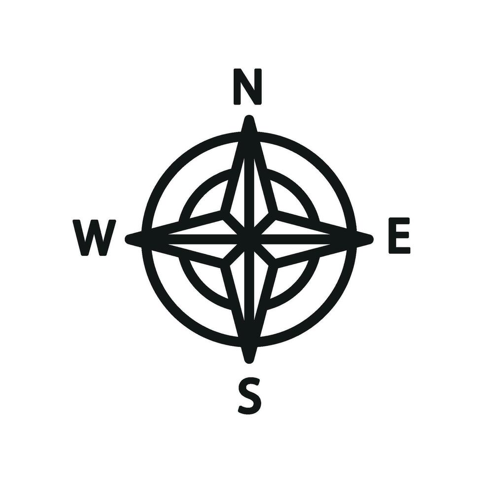 Compass icon features a classic and reliable design, perfect for representing navigation, adventure, or exploration vector