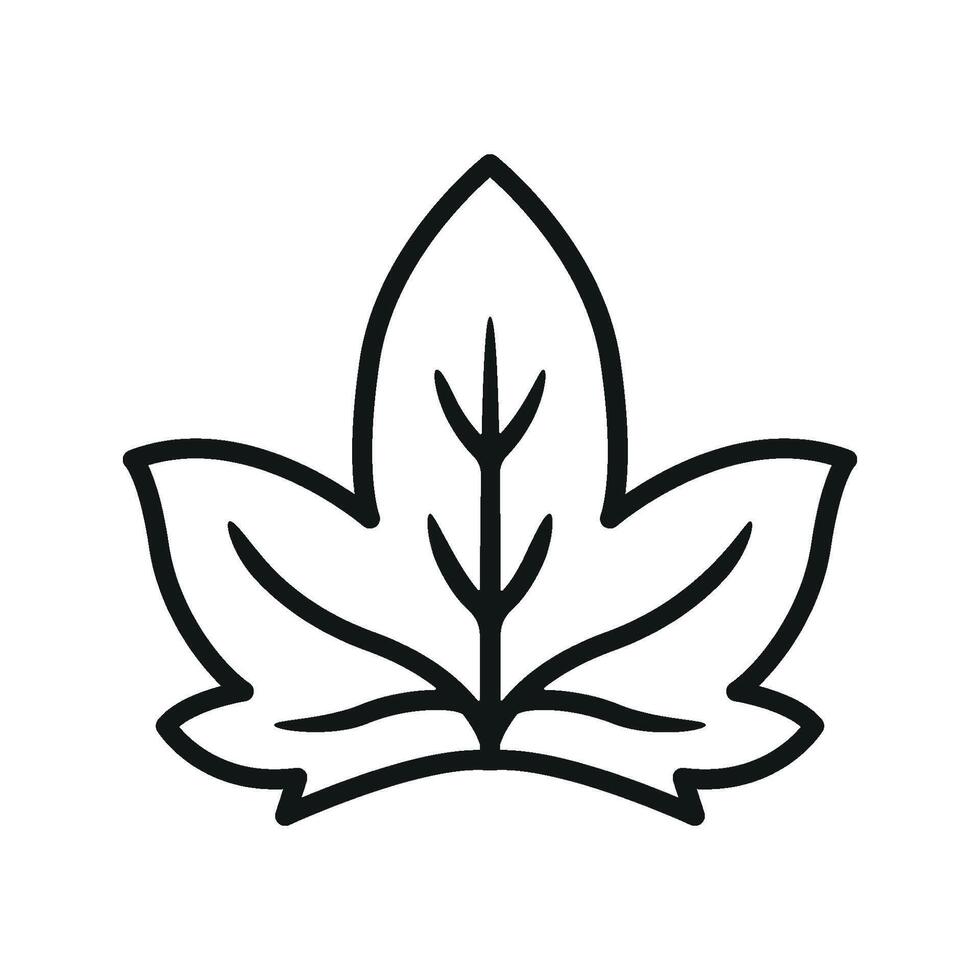 Leaf icon offers a harmonious and peaceful design, great for promoting relaxation, nature therapy, or green spaces vector