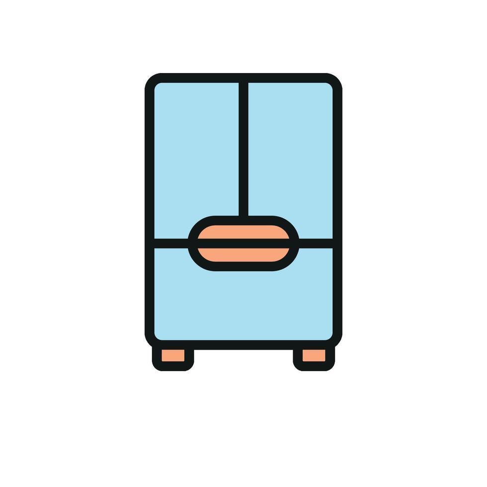 Refrigerator icon embodies a versatile and approachable design, great for illustrating home essentials, functional appliances, or sustainable solutions vector