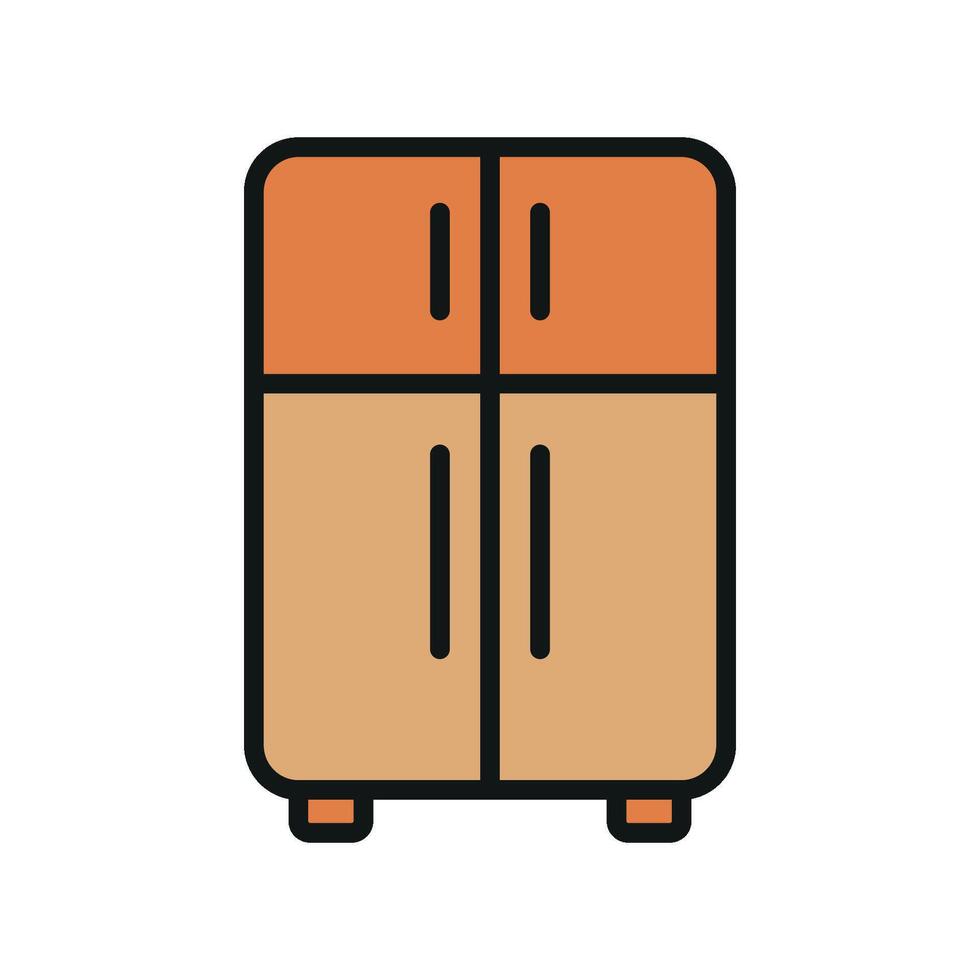 Refrigerator icon highlights a fresh and innovative style, perfect for representing energy-efficient cooling, freshness, or smart kitchens vector