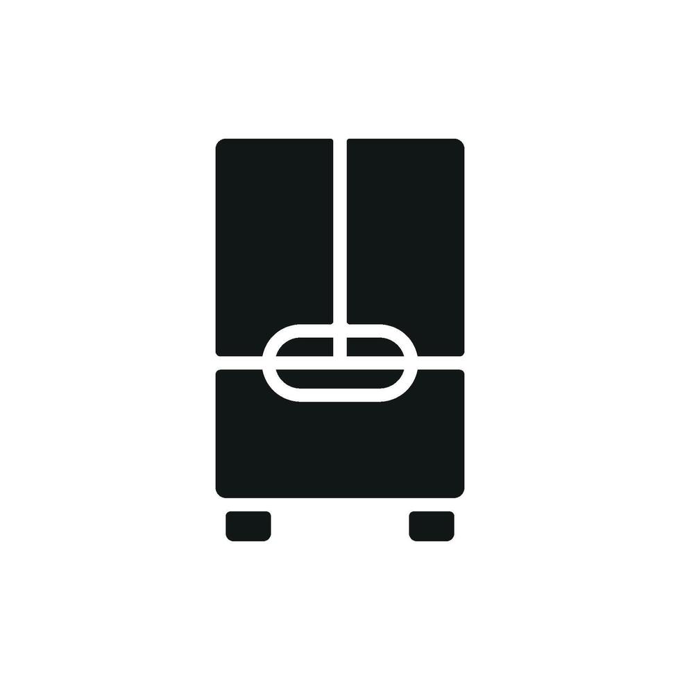 Refrigerator icon offers a functional and ergonomic aesthetic, perfect for promoting appliance maintenance, food freshness, or practical solutions vector