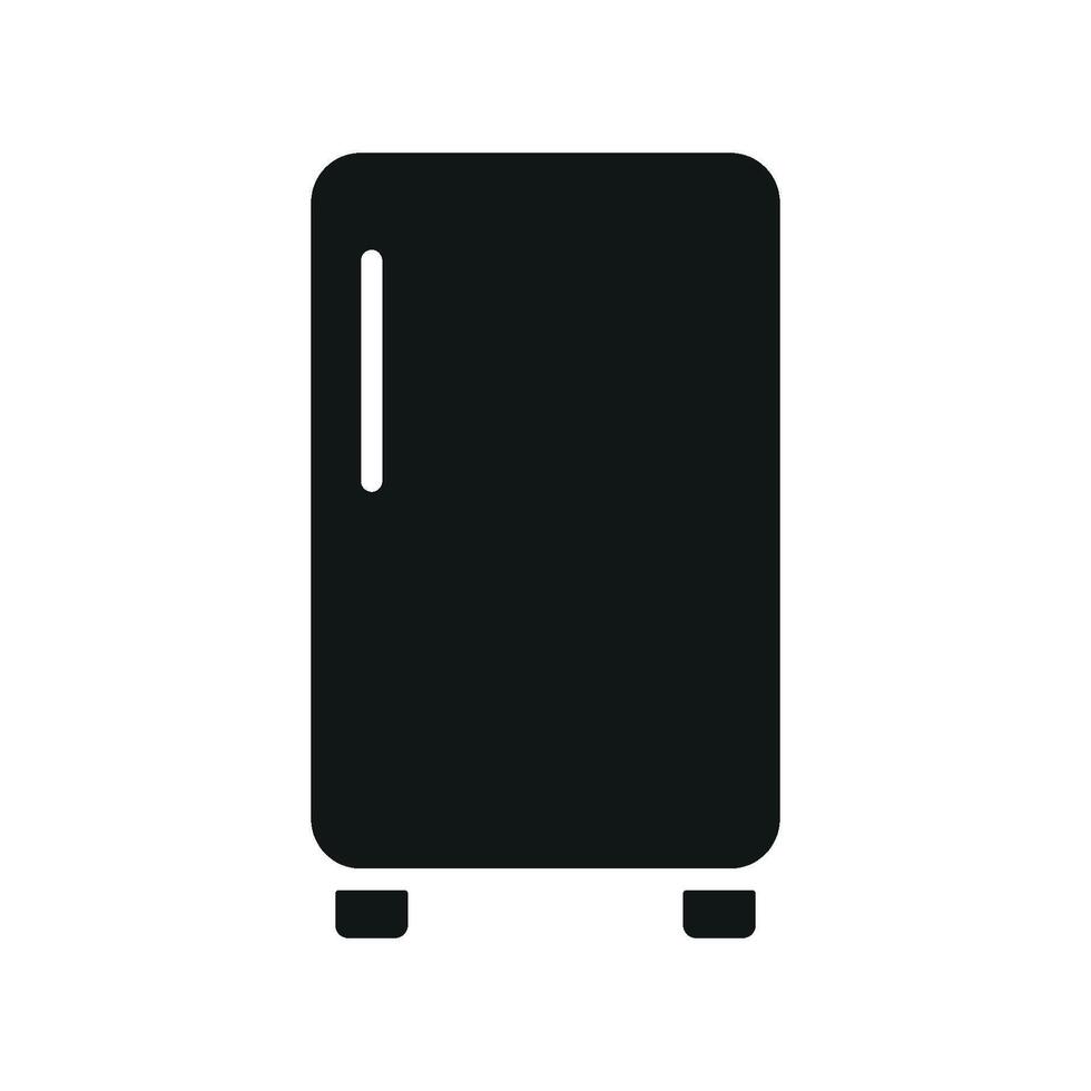 Refrigerator icon showcases a stylish and compact design, ideal for visualizing space-saving appliances, small kitchens, or mini fridges vector