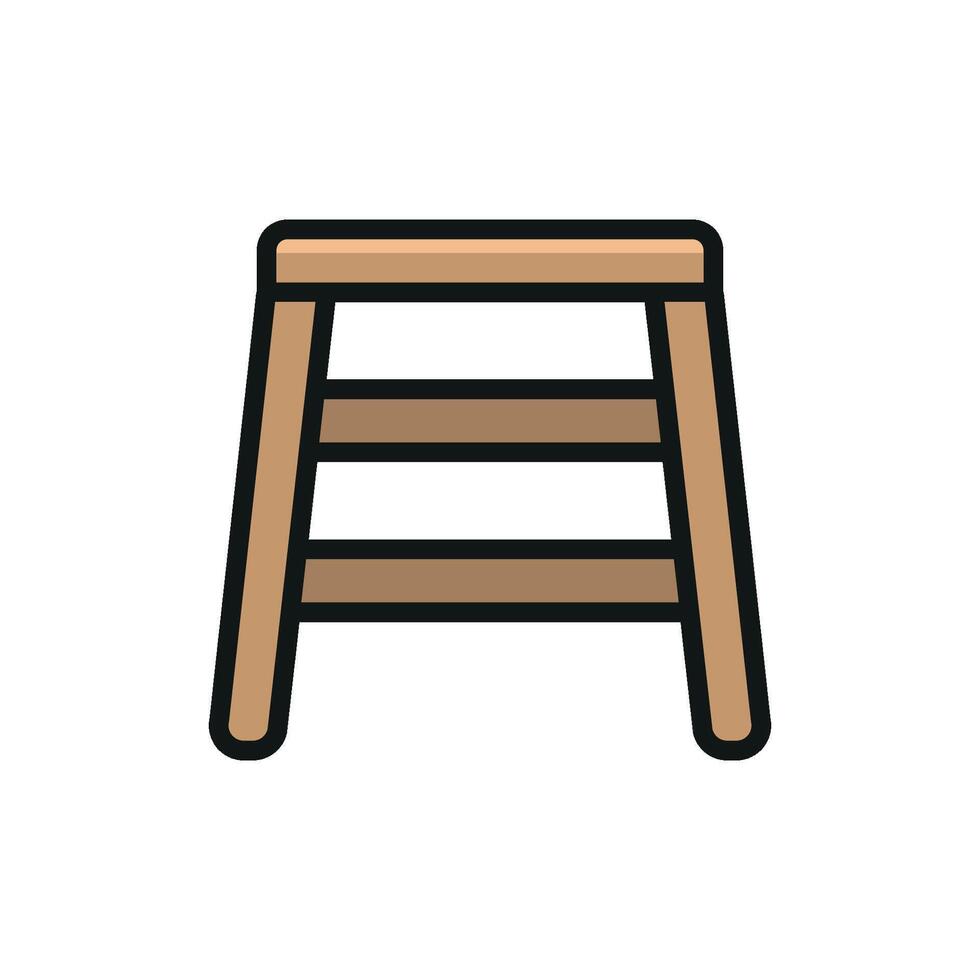 Stepladder icon showcases a sturdy and functional aesthetic, ideal for illustrating safety, tools, or home maintenance vector
