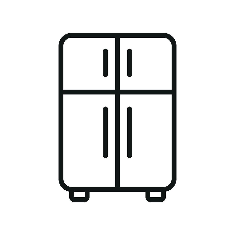 Refrigerator icon delivers a polished and user-friendly look, ideal for representing smart appliances, modern homes, or convenience vector
