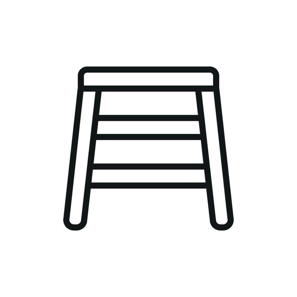 Stepladder icon embodies a simple and reliable style, great for visualizing tasks requiring elevation, storage, or professional workspaces vector