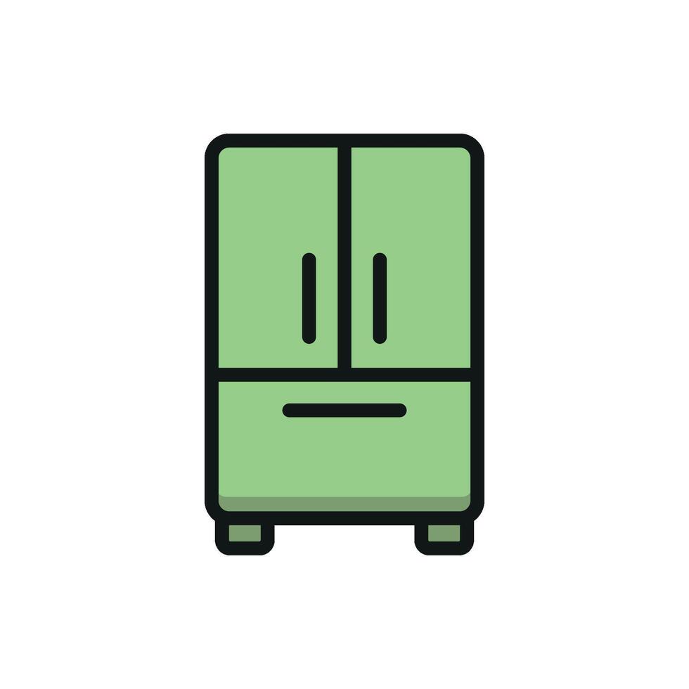 Refrigerator icon embodies a practical and stylish aesthetic, great for visualizing home organization, chilled beverages, or fresh ingredients vector