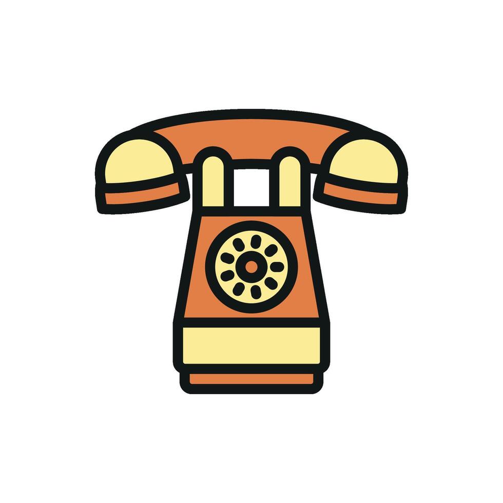 Telephone icon features a streamlined and iconic design, ideal for representing tech brands, user interfaces, or contact information vector