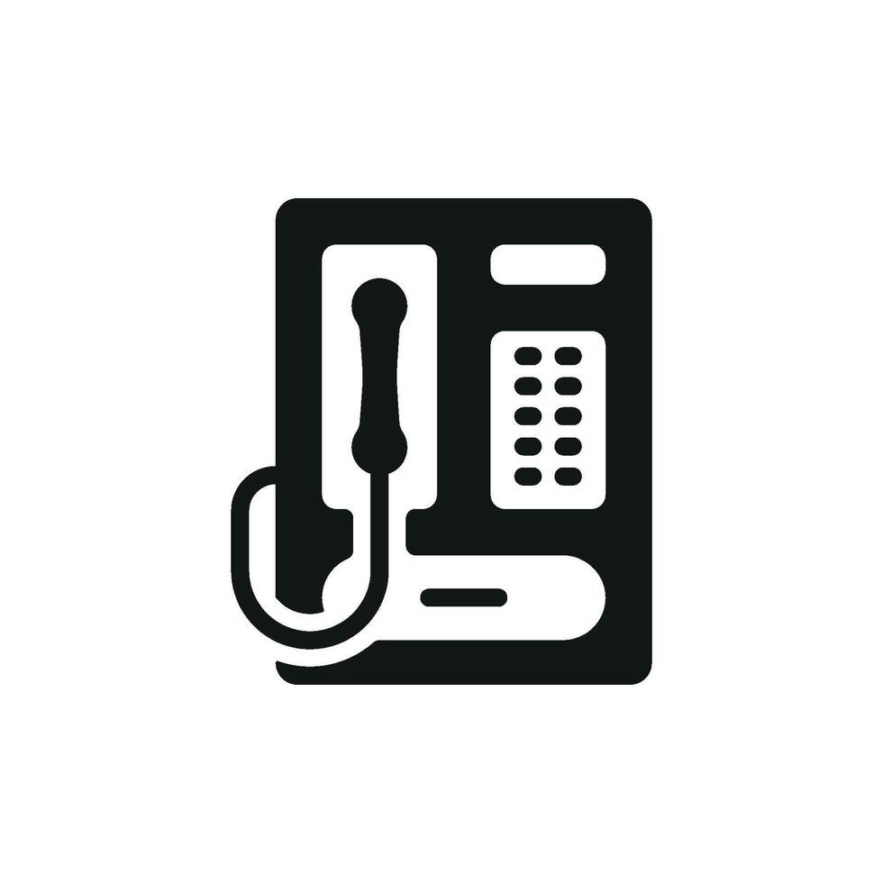 Telephone icon showcases a bold and dynamic design, ideal for visualizing emergency services, urgent calls, or rapid communication vector