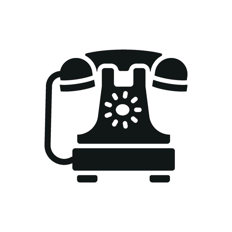 Telephone icon features a professional and clean design, perfect for promoting business directories, help desks, or telecommunications vector